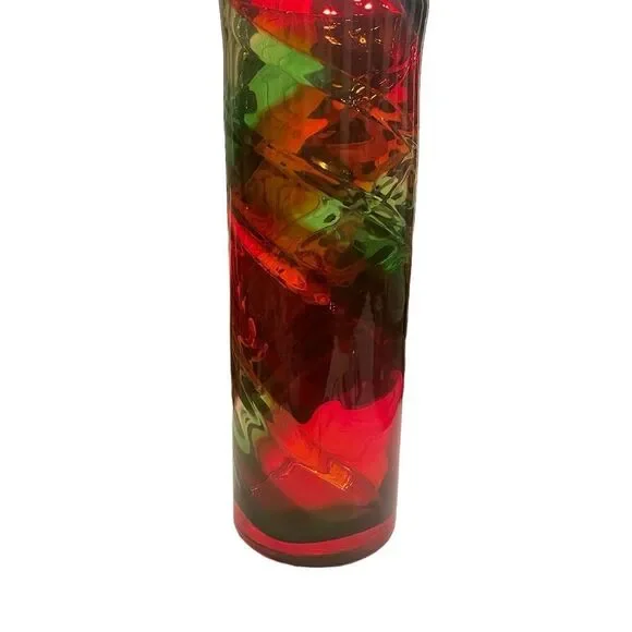 WOW Hand Blown Art Glass Vase Vibrate Red and Green It’s A Beauty